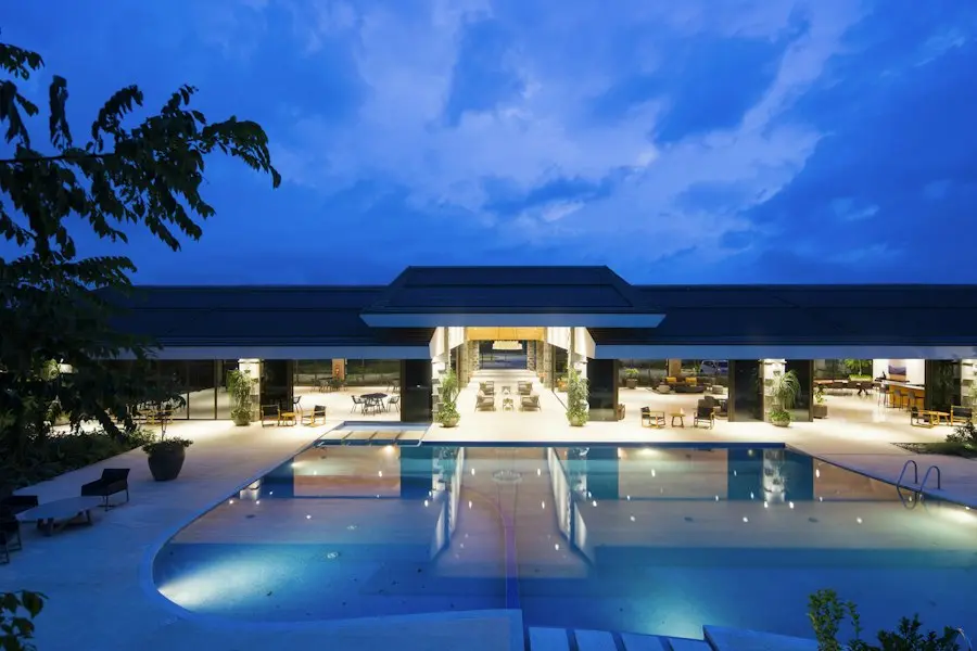 Luxury hotel at night
